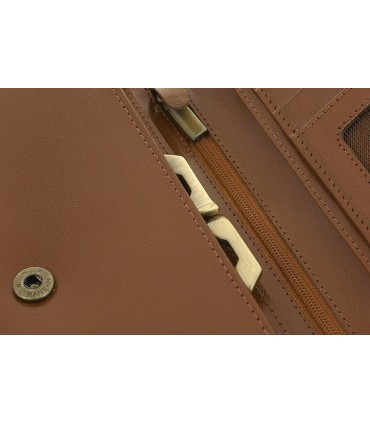 Długi, skórzany portfel damski Orsatti D05F koniak