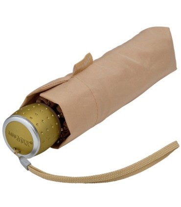 Klasyczna damska wytrzymała parasolka do torebki, beżowa