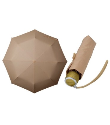 Klasyczna damska składana parasolka w kolorze beżowym