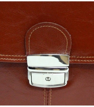 Teczka męska ze skóry naturalnej, trzykomorow