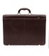 Teczka męska ze skóry naturalnej, dwukomorowa, ciemny brąz