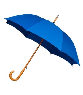 Automatyczna mocna damska parasolka drewniana rączka IMPLIVA, niebieska