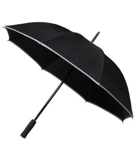 Wytrzymały lekki holenderski parasol IMPLIVA z odblaskową lamówką, czarny