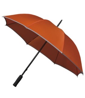 Wytrzymały lekki holenderski parasol IMPLIVA z odblaskową lamówką, pomarańczowy