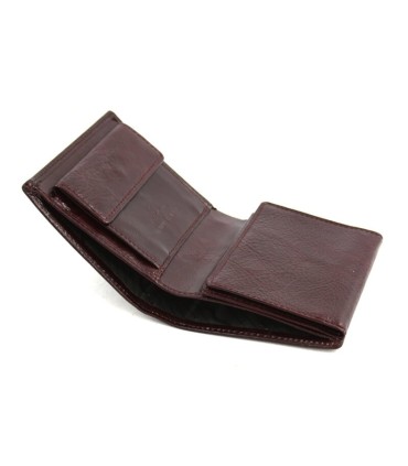 Mały, skórzany portfel Albatross ciemno brązowy