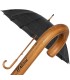 Wytrzymały elegancki parasol  Falcone, 16 brytów, drewniana rączka, czarny w prążki