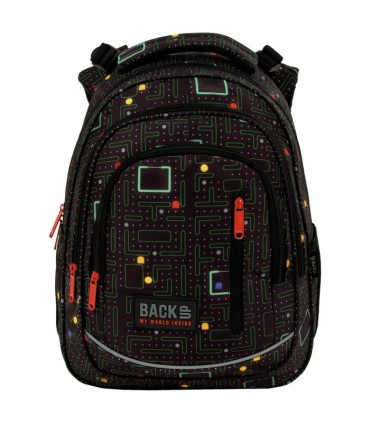 Plecak szkolny trzykomorowy Derform BACKUP R PAC-MAN