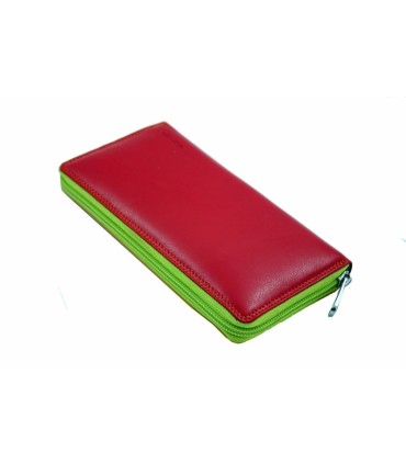 Kolorowy portfel damski saszetka Valentini, czerwień, pomarańcz, zieleń+ inne