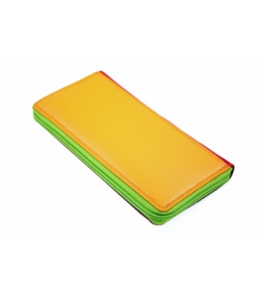 Kolorowy portfel damski saszetka Valentini, czerwień, pomarańcz, zieleń+ inne