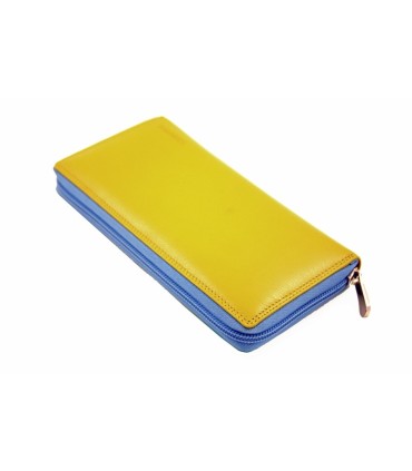 Kolorowy portfel damski saszetka Valentini, żółty, zielony, niebieski + inne