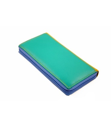 Kolorowy portfel damski saszetka Valentini, żółty, zielony, niebieski + inne