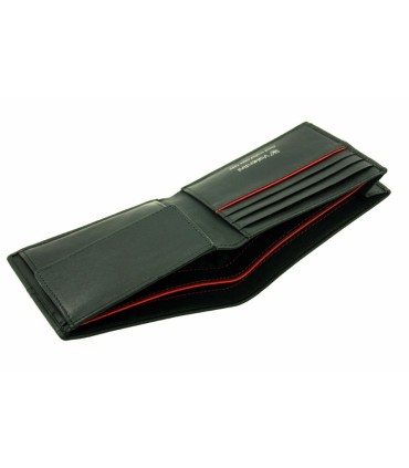 Męski poziomy skórzany portfel Valentini, czarny