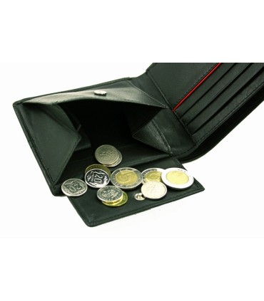 Męski poziomy skórzany portfel Valentini, czarny