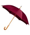 Automatyczna mocna damska parasolka drewniany stelaż IMPLIVA, bordowa