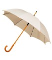 Automatyczna mocna damska parasolka drewniany stelaż IMPLIVA, ecru