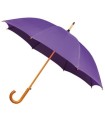 Automatyczna mocna damska parasolka drewniany stelaż IMPLIVA, fioletowa