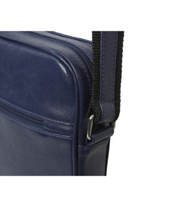 Skórzana torba na ramię z wyjmowaną kieszenią na laptopa G-502 granatowa