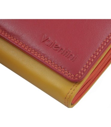 Kolorowy portfel damski Valentini, czerwień, pomarańcz, zieleń+ inne