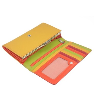 Kolorowy portfel damski Valentini, czerwień, pomarańcz, zieleń+ inne