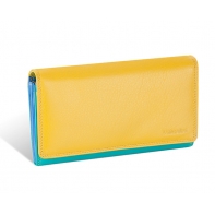 Kolorowy portfel damski Valentini, żółty, zielony, niebieski + inne