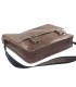 Skórzana torba z klapą na ramię na laptopa, A4, brązowa