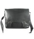 Skórzana torba z klapą na ramię na laptopa, A4, grafitowa