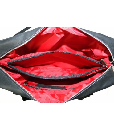 Skórzana torba na ramię na laptopa, A4, czarna