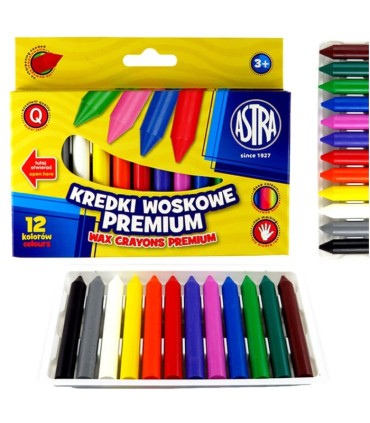 12 kredek woskowych Astra 