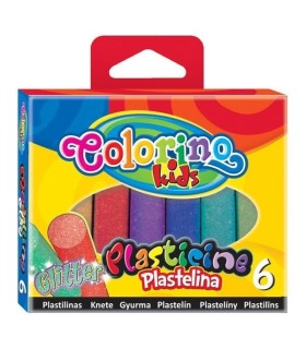 plastelina z brokatem Colorino 6 kolorów