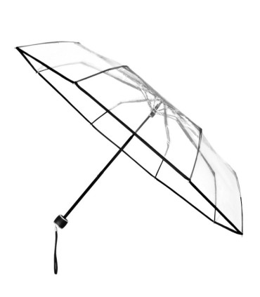 Składana krótka przezroczysta transparentna parasolka, 24 cm