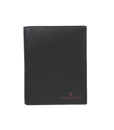 Etui na dokumenty VIP Collection kolekcja multikolor czarny z kolorowym środkiem, skóra