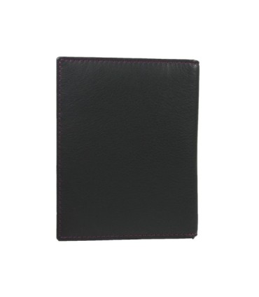 Etui na dokumenty VIP Collection kolekcja multikolor czarny z kolorowym środkiem, skóra