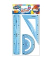 Zestaw geometryczny 3 elementowy flexi 20 cm Bambino, niebieski