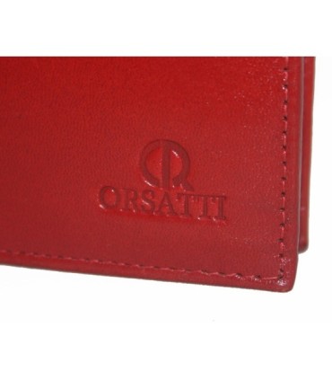 Ekskluzywny pionowy portfel Orsatti M12 w kolorze bordowym