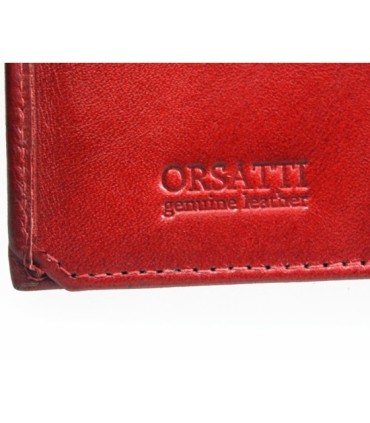 Ekskluzywny pionowy portfel Orsatti M12 w kolorze bordowym