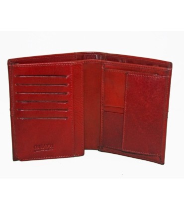 Ekskluzywny pionowy portfel Orsatti M12 w kolorze bordowym