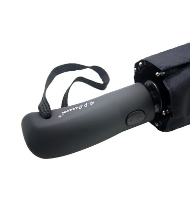 Czarna składana na 3  bardzo duża parasolka rodzinna marki Parasol, 125 cm