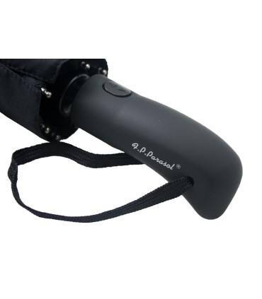 Czarna składana na 3  bardzo duża parasolka rodzinna marki Parasol, 125 cm