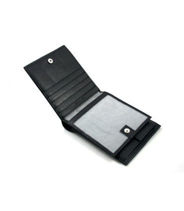 Samsonite skórzany portfel męski RFID, czarny, poziomy