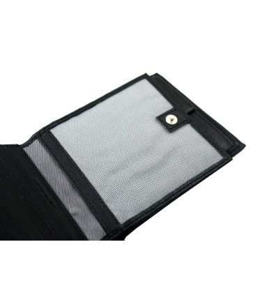 Samsonite skórzany portfel męski RFID, czarny, poziomy