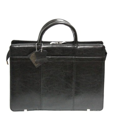 Teczka damska ze skóry naturalnej, jednokomorowa, granatowa