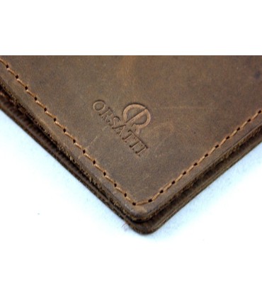 Skórzany super cienki portfel męski (SLIM WALLET) Orsatti, jasny brąz