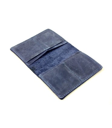 Skórzany super cienki portfel męski (SLIM WALLET) Orsatti, granatowy