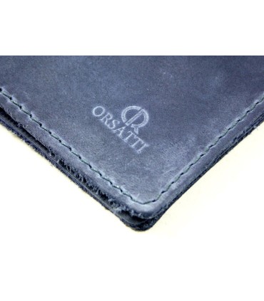Skórzany super cienki portfel męski (SLIM WALLET) Orsatti, granatowy