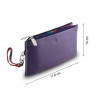 Skórzany portfel saszetka marki DuDu®, fioletowy + kolorowy środek