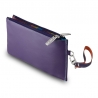 Skórzany portfel saszetka marki DuDu®, fioletowy + kolorowy środek
