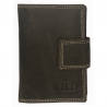 Praktyczny portfel damski Always Wild ze skóry nubukowej z zapięciem w kolorze brązowym
