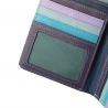Skórzany portfel damski marki DuDu®, fiolet + niebieski