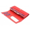 Elegancki portfel damski Harvey Miller czerwony z paskiem, skórzany