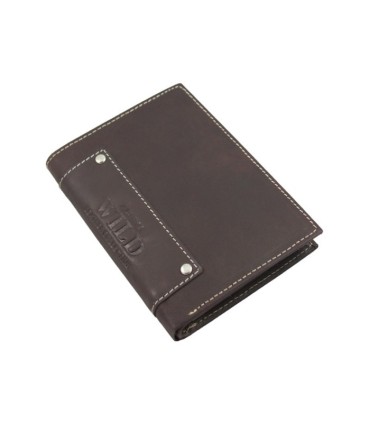 Super wyposażony portfel męski Always Wild ze skóry nubukowej,  brąz